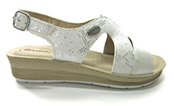inblu FC000036 Bianco Sandalo Donna Cinturino Regolabile Sottopiede Soft Zeppa 3,5 CM Bianco 40 características