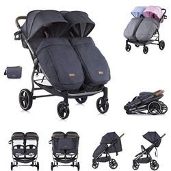 Chipolino, passeggino Classy sibling pieghevole fino a 44 kg, regolabile, borsa, colore:nero en oferta