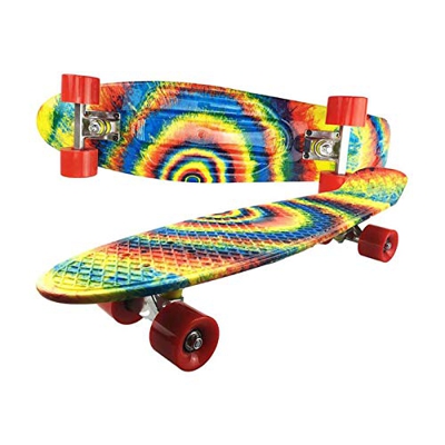 MNBV Skateboard da 27 Pollici, Skateboard Mini Cruiser, Skateboard Completo in plastica Double Kick concavo per Principianti e Professionisti