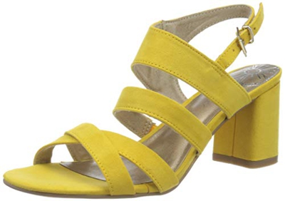 MARCO TOZZI 2-2-28358-24, Sandali con Cinturino alla Caviglia Donna, Giallo (Yellow 600), 38 EU