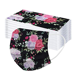 QWD 50 Pezzi Adulti_Mascherine Cotone Bandana, Colorate Stampa Floreale Stellata Tie-Dye Protettiva, 3 Strati Protezione della Bocca e dal Naso, Abbig en oferta
