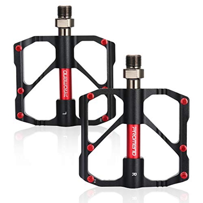 Furado Pedali Bicicletta, Pedali in Metallo Pedali MTB con Piattaforma in Lega di Alluminio Pedali da Trekking Antiscivolo con Diametro ASSE 9/16 Poll