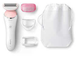 Philips SatinShave Advanced Wet and Dry Ricaricabile Lady Shaver, Rasoio elettrico senza fili con attacco bikini e tappi di efficienza, BRL140/00 precio