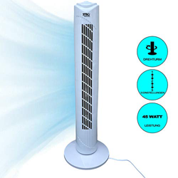 Ventilatore a colonna 81 cm | 3 livelli | Ventilatore a pavimento oscillante 80° | Volume max 57 dBA | 45 W | Bianco | Basso costo di funzionamento precio