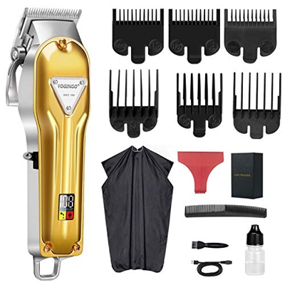 Tagliacapelli Uomo, Tagliacapelli Elettrico Professionale, USB Ricaricabile Portatile Kit con display a LED ricaricabile Senza Fili Tagliacapelli per 