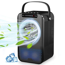 Raffreddatore d'aria Portatile 4 in 1, Condizionatore d'aria Personale Rinfrescatore d'aria, Ventilatore, Umidificatore, 7 LED Multicolore Luce, Timer en oferta