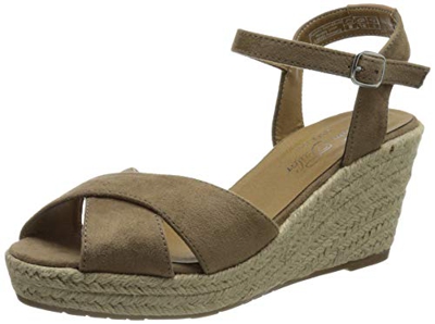 Tom Tailor 1190105, Sandali con Zeppa Donna, Beige, 41 EU