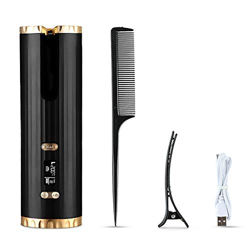 Beenle-Icey Ferro Arricciacapelli Automatico Ricarica USB Cura Dei Capelli con Display a LED Antiscottatura Pettine Clip Tre Modi di Utilizzo Batteria en oferta