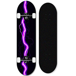 Skateboard professionale Skateboard in acero a 7 strati, skateboard completo per principianti, adatto a ragazzi, ragazze, adolescenti e bambini-A- Pur en oferta