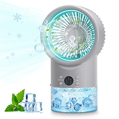 RenFox Raffreddatore d'Aria Portatile, Mini Ventilatore da Tavolo umidificatore evaporativo Regolabile per unità di Raffreddamento Personale per Uffic