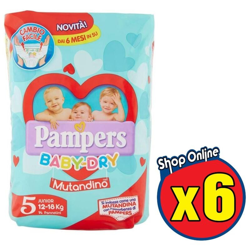 6 Pampers Baby Dry Mutandino 5 Junior precio