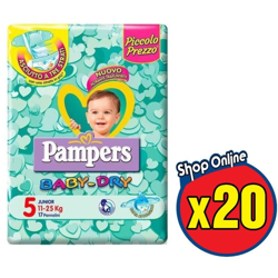 20 BABY DRY 5 JUNIOR 11-25KG - Pampers en oferta