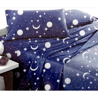 Croposy - Completo Letto Matrimoniale cielo stellato moon BLU notte