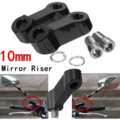 Coppia Adattatore Estensore Specchio CNC 10mm Nero Nero