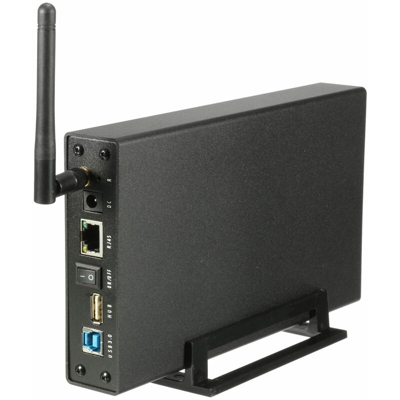 Disco rigido esterno 3.5 '' USB 3.0 HDD Wifi Wireless Alluminio Nero