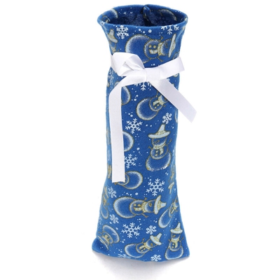 Sacchetto regalo bottiglia di vino di Natale 13x37 cm BLU
