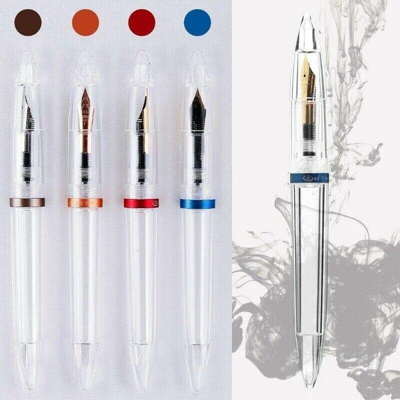 Penna stilografica trasparente trasparente con pennino fine 0,5 mm B.