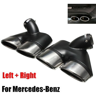2x Terminale Di Scarico Pr Mercedes-Benz W211 E220 E240 E320 E350 E430