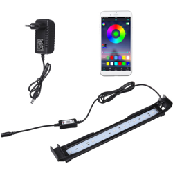 Lampada di illuminazione RGB da 32 cm con rampa per acquario bluetooth 9 LED 10W en oferta