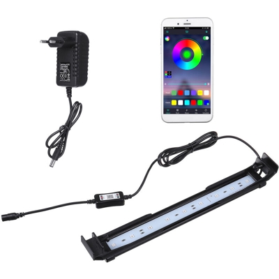 Lampada di illuminazione RGB da 32 cm con rampa per acquario bluetooth 9 LED 10W