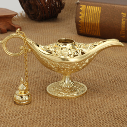Lampada Aladdin Decorazione in oro Genio magico Vaso luminoso Mini Leggenda Sorprendente precio