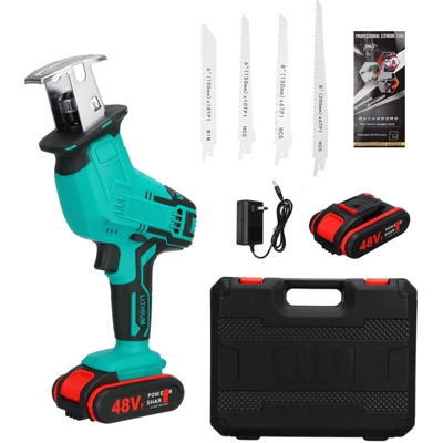 Sega alternativa a batteria elettrica 48 V 4 lame caricabatteria sega utensile elettrico 110-240 V.