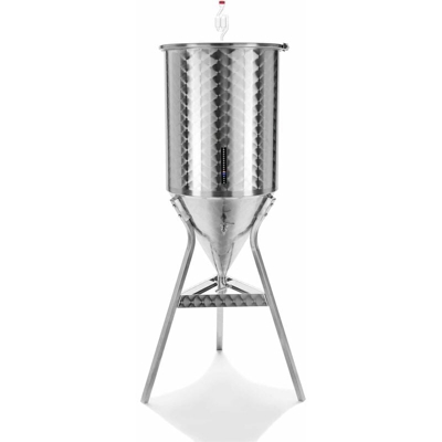 Milo - Fermentatore inox professionale per birra artigianale, Tronco conico 60° con tappo a pressione -215 Lt