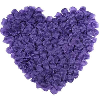 Decorazioni per feste 2000 pezzi Fiori artificiali Seta Petali di rosa per Natale, Fiori matrimonio, Coriandoli sparsi per la tavola Rosa Viola