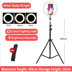Luce per selfie con treppiede da 160 cm per fotocamera del telefono Foto Video Autoritratto Youtube e trucco características