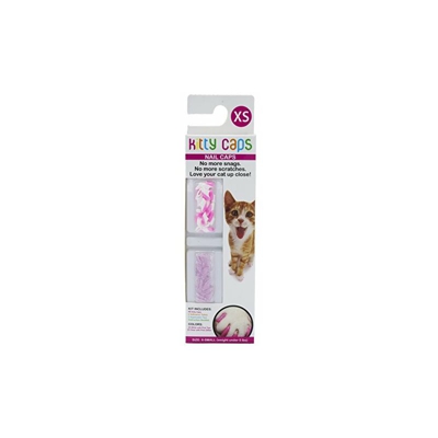 Kitty Caps - Kitty, Tappi per Unghie per Gatti, Alternativa sicura ed Elegante, per Evitare Strappi e Graffi, X-Small (Meno di 2,3 kg), Bianco con