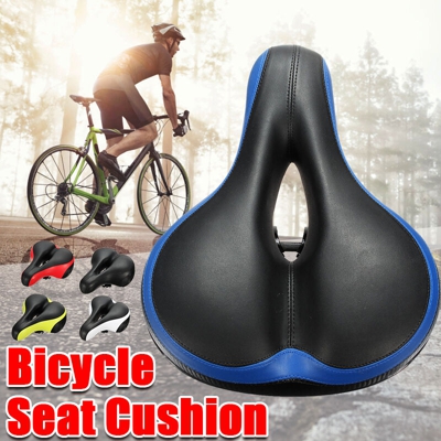 BIKIGHT Wide Big Bum Sella per bicicletta Sella morbida per bici Comfort riflettente Avviso (bianco, tipo 5 blu)