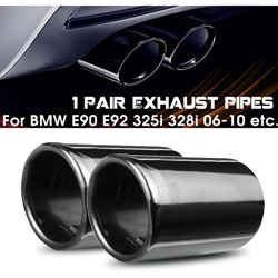 1 paio di punta del tubo di scarico del silenziatore per auto nero in titanio per BMW E90 E92 325i 328i 2006-2010 Accessori auto precio
