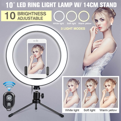 Luce ad anello per selfie con Bluetooth 10 "LED Luce ad anello regolabile per fotografia La luce di bellezza vive la luce