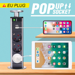 Alimentatore Pop Up estraibile da tavolo Presa UE Cucina a scomparsa 3 prese Alimentazione 2 USB (3 fori UE senza USB) características