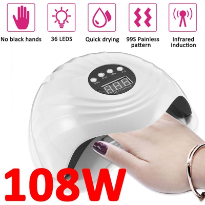 Essiccatore per unghie con lampada UV 108W Essiccatore per unghie portatile professionale UV LED BIANCO A