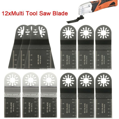 12pcs HCS Oscillating Multi Tool Saw Blade Accessory Kit per il taglio del legno Pla stic Metal cartongesso - Drillpro