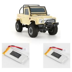 URUAV 1/24 4WD 2.4G RTR RC Car Crawler Model Veicolo in miniatura impermeabile con due batterie gialle precio