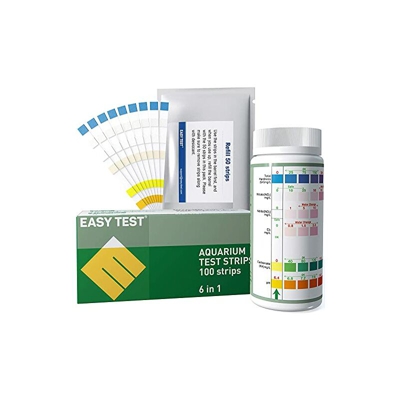 EASYTEST - Strisce reattive per acquari a 6 vie per acqua dolce e salata, test di qualitÃ rapidi e accurati per nitrati, nitriti, durezza generale,