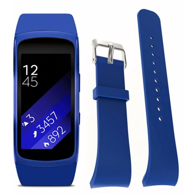 Sostituzione cinturino cinturino in silicone da polso L per orologio Samsung Gear Fit 2 blu scuro