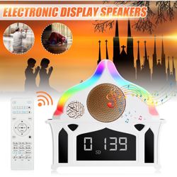 Altoparlante Bluetooth Leggi Musulmano Corano Lampada Orologio LCD Display Islamico Ramadan Altoparlante LED colorato precio