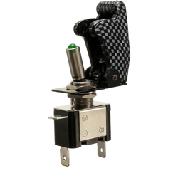 1 pz 12V 20A Cruscotto per auto LED multicolore Toggle SPST Interruttore On / Off con copertura in carbonio a 2 pin (verde, 1x) en oferta