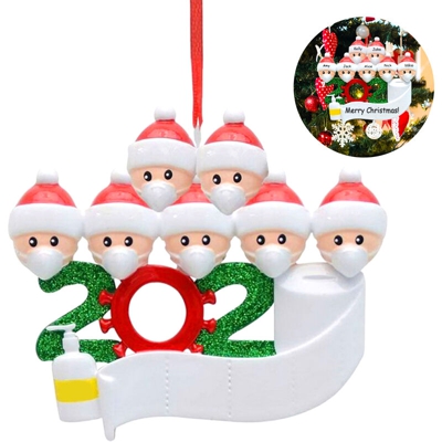 albero di Natale ciondolo Snowman membri sospesi del nome di famiglia ciondolo benedizione fai da te in PVC, Famiglia 7 - Familie 7