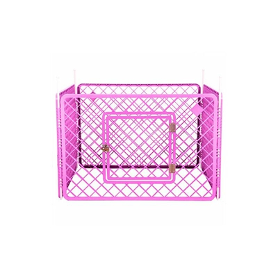cane parco / outdoor gabbia / recinto / cuccia quattro elementi - animali Circle - H-604, di plastica, di colore rosa, peso di 6,3 kg, 90 x 90 x 60