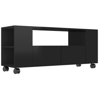 Mobile Porta Tv Nero Lucido 120x35x43 Cm In Truciolato