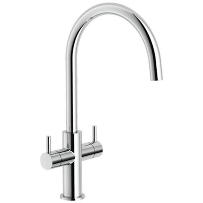 Nobili Miscelatore Lavello Cucina Bicomando Con Canna Ad Ombrello Acquerelli Aq93824cr - Cromato