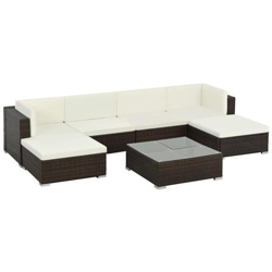 Set Divani Da Giardino 19 Pz In Polyrattan Marrone precio