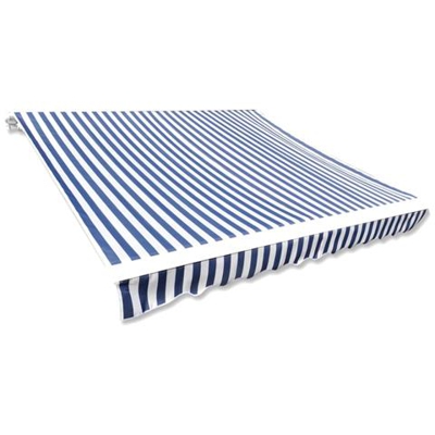 Tenda Parasole in Tela Blu e Bianco 3x2,5m (Telaio non Incluso)