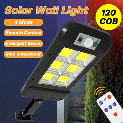 120 COB LED Solar Motion Sensor Wall Light Home Street Lamp Outdoor Nuovo