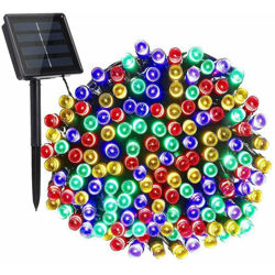 Drillpro - 50M 500 LED Solar Power Striscia di luci a strisce impermeabili con pannello solare + picchetto di terra Paesaggio per esterni Decorazione precio