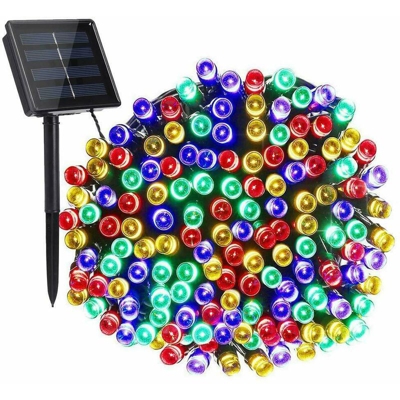 Drillpro - 50M 500 LED Solar Power Striscia di luci a strisce impermeabili con pannello solare + picchetto di terra Paesaggio per esterni Decorazione